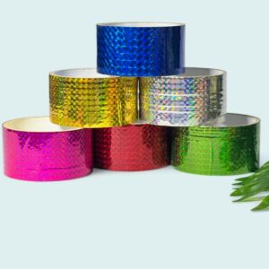 CINTA PEGANTE HOLOGRAFICA 4.5CMSX5YDS PAQX6