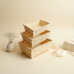 CANASTA TEJIDA RECTANGULAR SET X 3 CA128-5